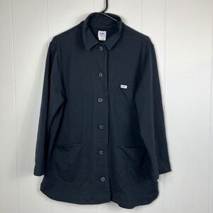Lee Workwear Chore Jacket Black Button Front Cotton Blend Womens Size L